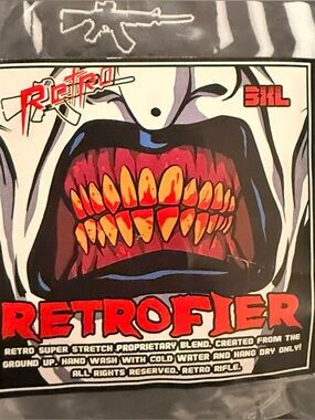Retro Rifle - 3XL Retrofier Short Sleeve Button Down Black and White Artwork